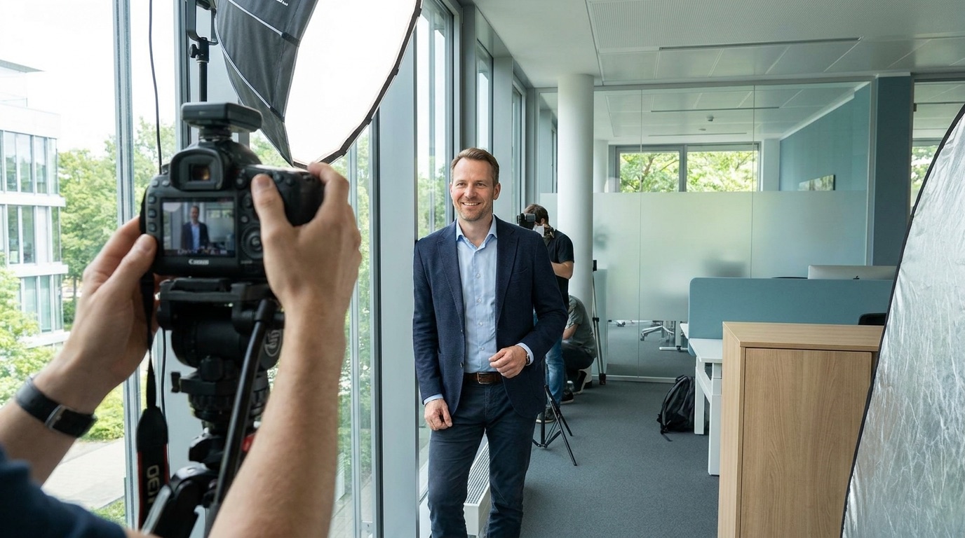 LinkedIn Foto vom Fotografen in Walldorf: Session statt Einzel-Headshot für mehr Reichweite